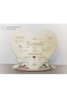 Medinė lentelė "Metrika"  